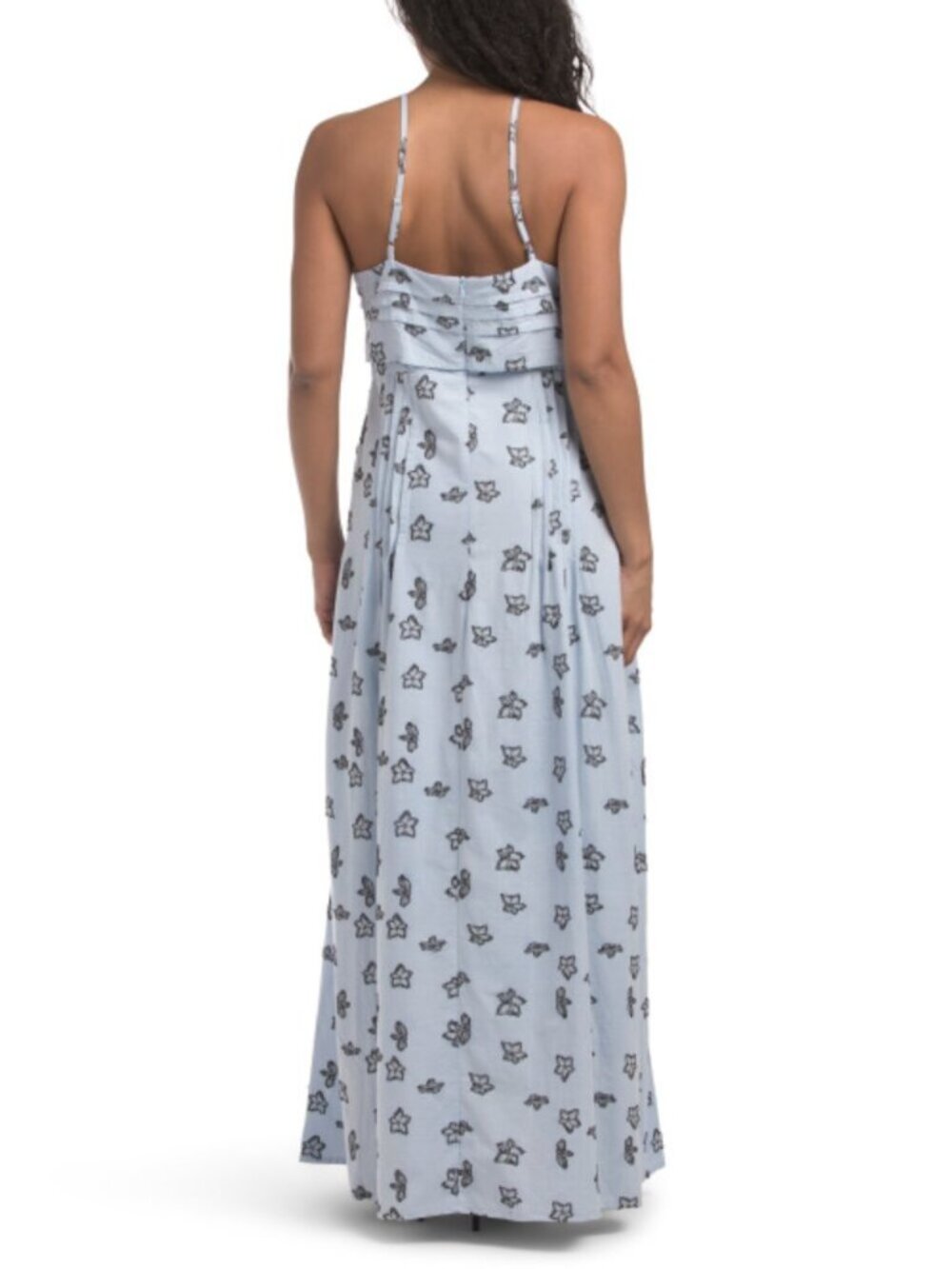 SOLITAIRE Cotton Blend Sleeveless Jacquard Maxi Dress - Picture 2 of 4